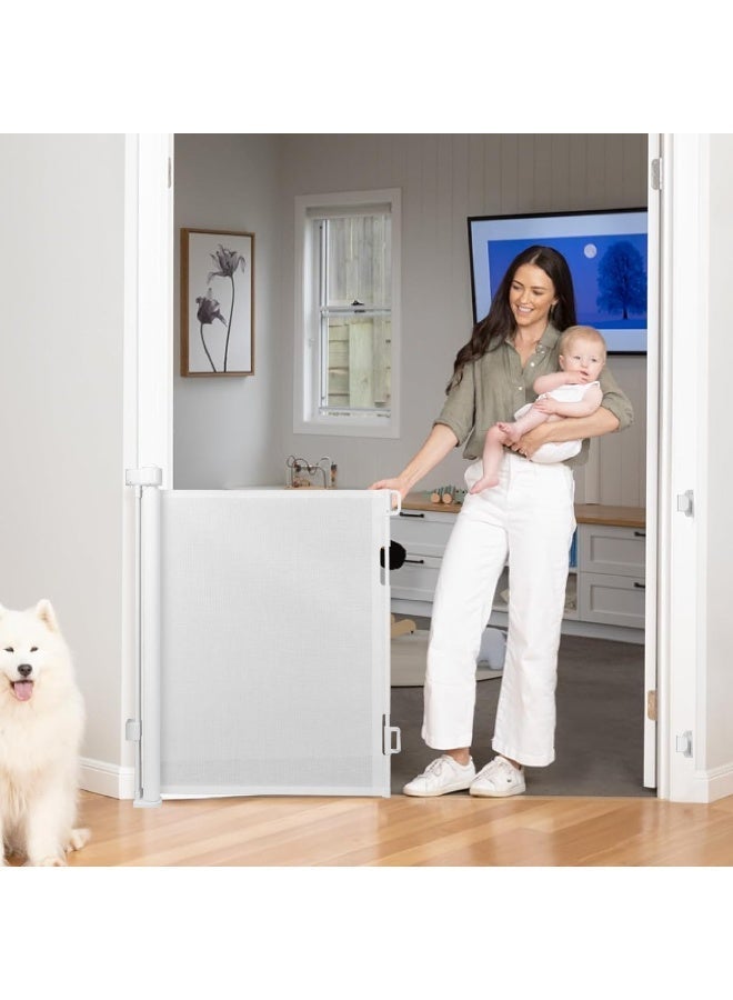 ميشيدا 59 بوصة بوابات أطفال قابلة للسحب للمداخل: بوابة كلاب قابلة للسحب، بوابات شرفة خارجية، بوابة أطفال طويلة داخلية، بوابة حيوانات أليفة قابلة للسحب، بوابة أطفال للسلالم، الشرفات الأمامية - Image 3